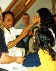 Prajnaji beim Satsang am Bodensee